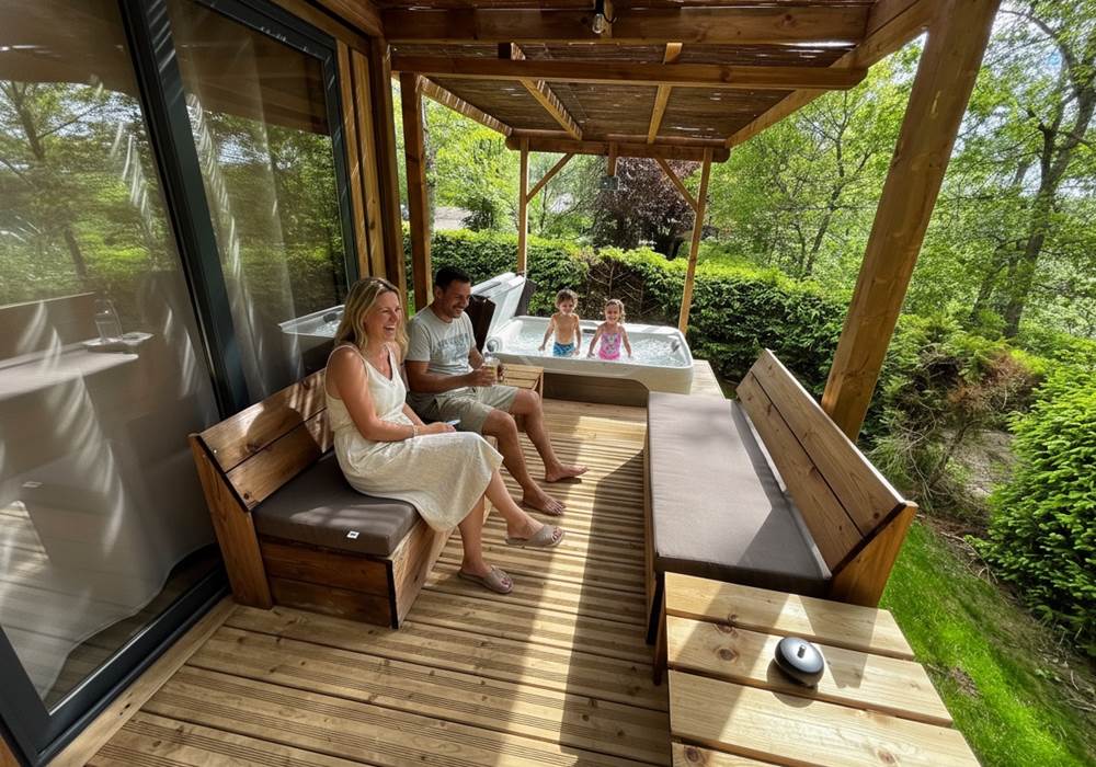 Grande Terrasse couverte vue sur la nature