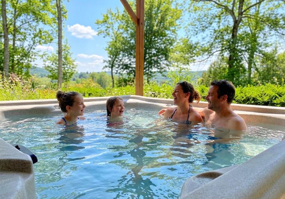 Spa privatif chauffé à 38°C sans vis à vis