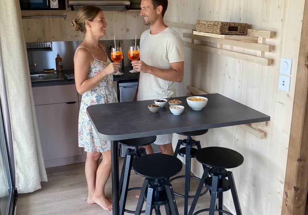 Coin repas et cuisine pour repas en tête à tête