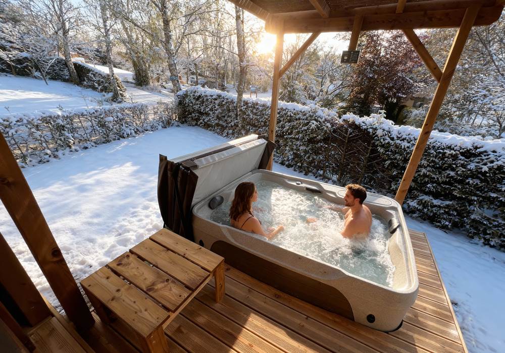 Spa privatif chauffé à 38°C
