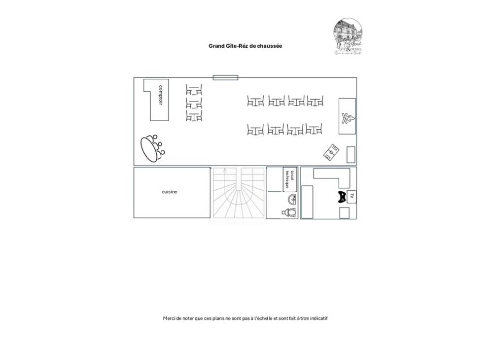 Plan Grand Gîte rez-de-chaussée