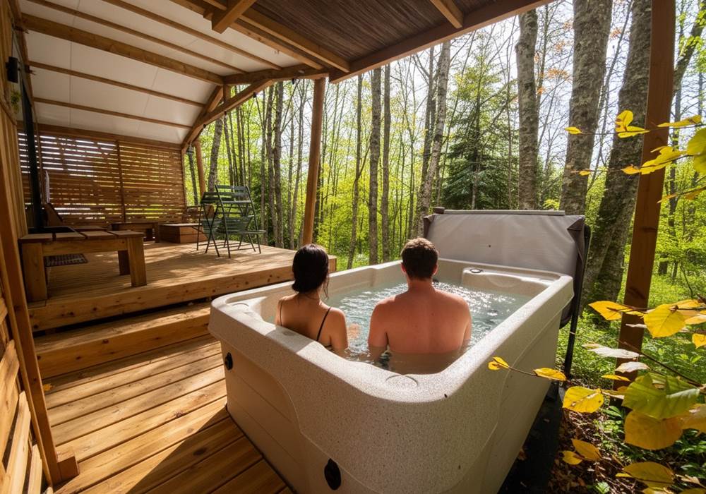 Spa privatif chauffé à 38°C