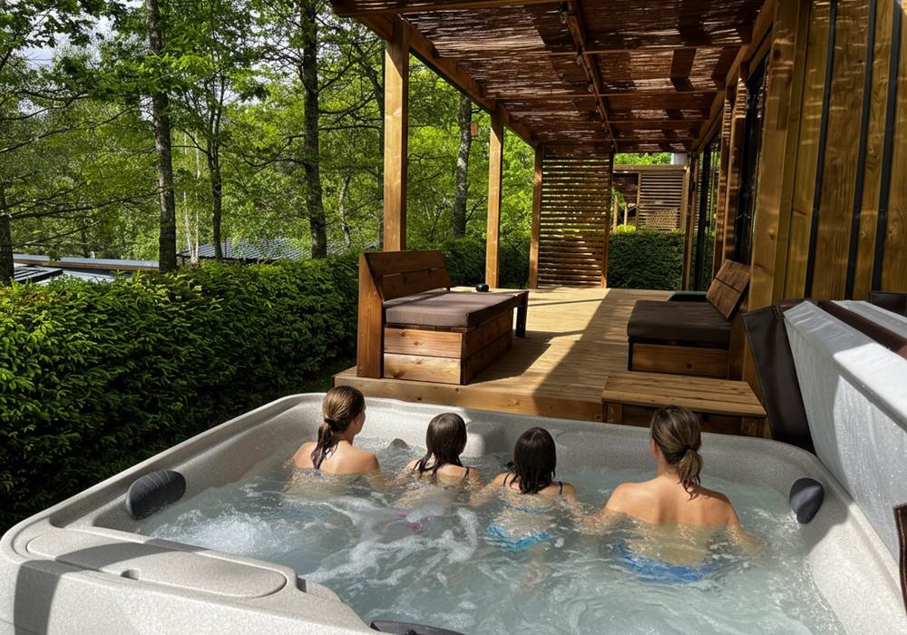 Spa privatif chauffé à 38°C sans vis à vis