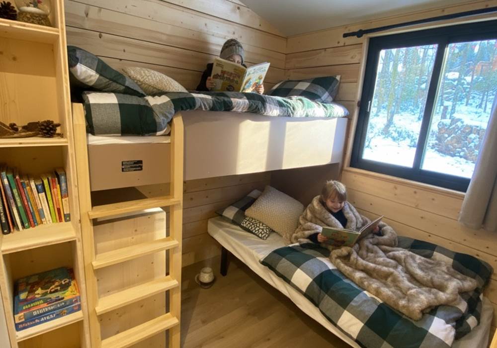 Chambre enfant avec lit à étage