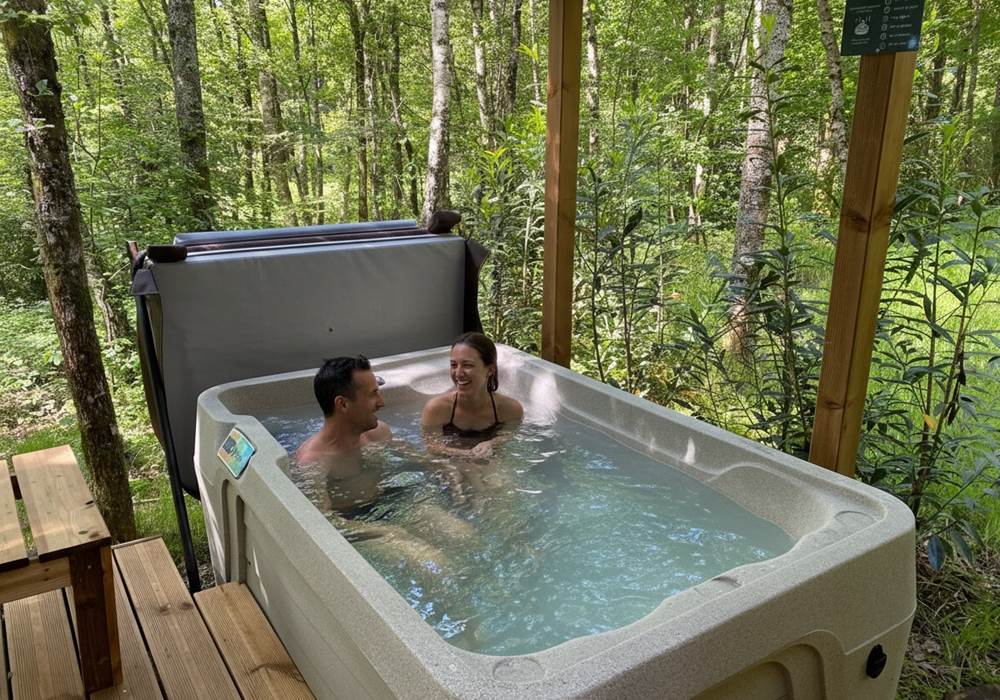 Spa privatif chauffé à 38°C