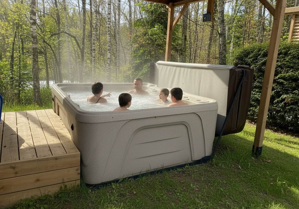 Spa privatif chauffé à 38°C sans vis à vis
