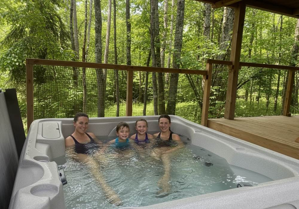 Spa privatif chauffé à 38°C sans vis à vis