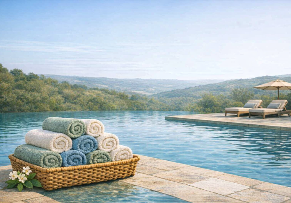 Piscine et serviette