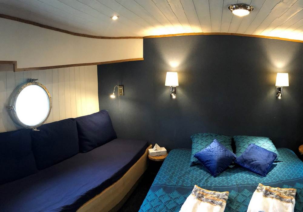 Vue panoramique cabine "Tarn" de la Péniche Hôtel Gaïa