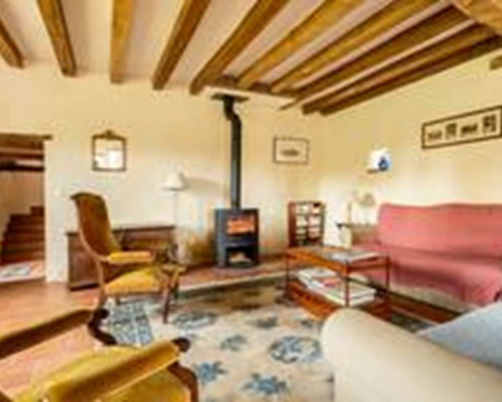 Salon avec le poêle à bois
