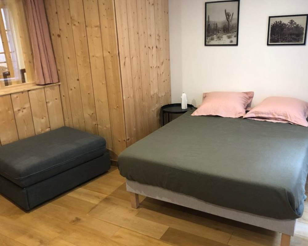 1 grand lit et 1 lit simple pour cette grande chambre