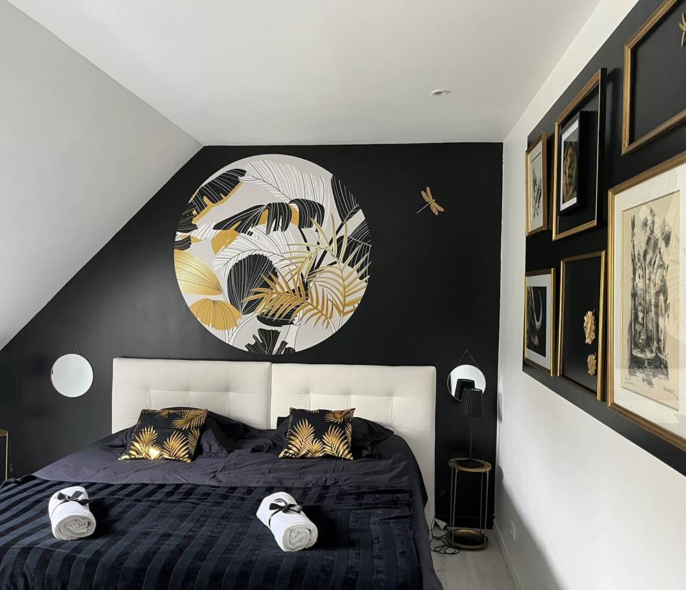 Chambre Nuit dorée gîte 10 - 14 personnes Normandie