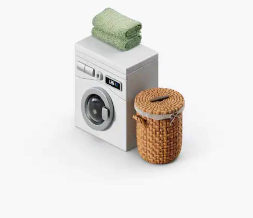 Rez-de-chaussée : Buanderie avec lave linge et congélateur table-top.