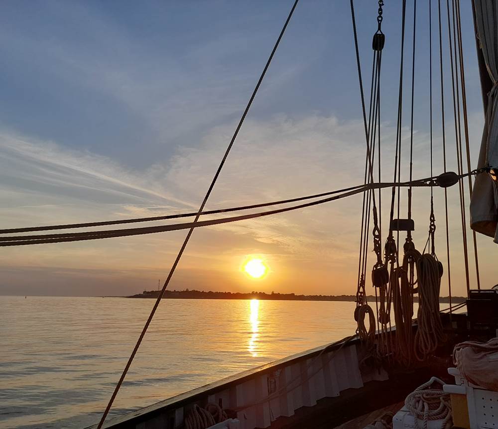 Coucher de soleil à bord du Corentin