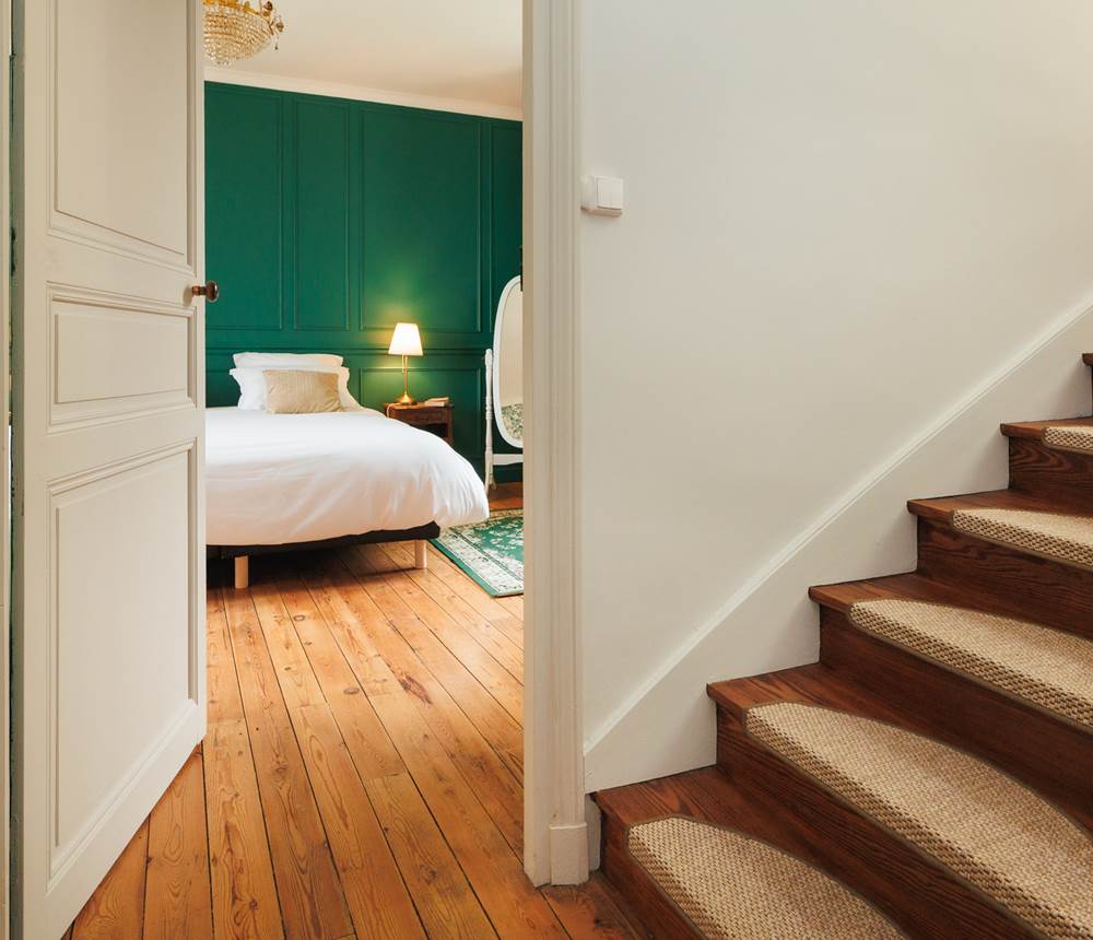 Vue chambre verte du palier gite de charme Le Quatre Feuilles proche Puy du Fou