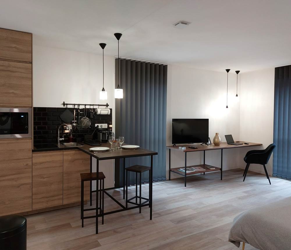 Studio B - La cuisine et l'espace travail