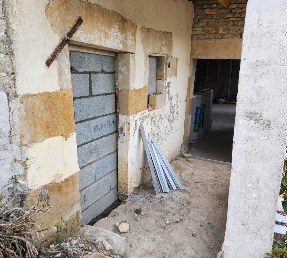 Travaux salle de réception, raillage et pose de placo