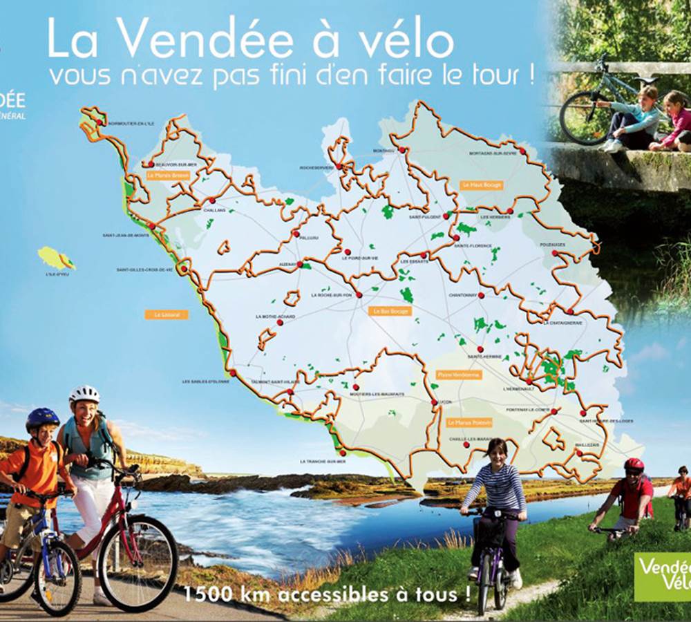 Cartographie des pistes cyclables de Vendée