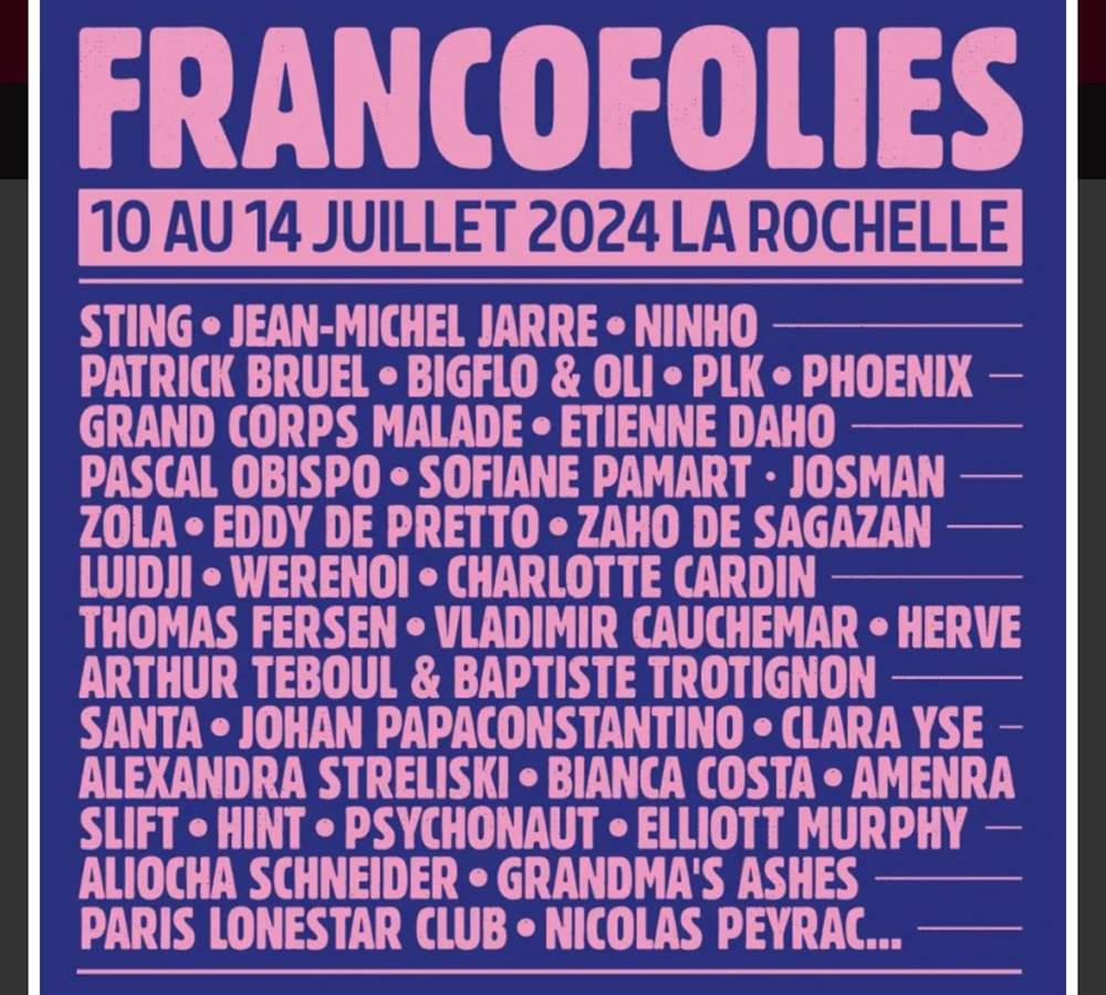 FRANCOFOLIES LA ROCHELLE 2024
