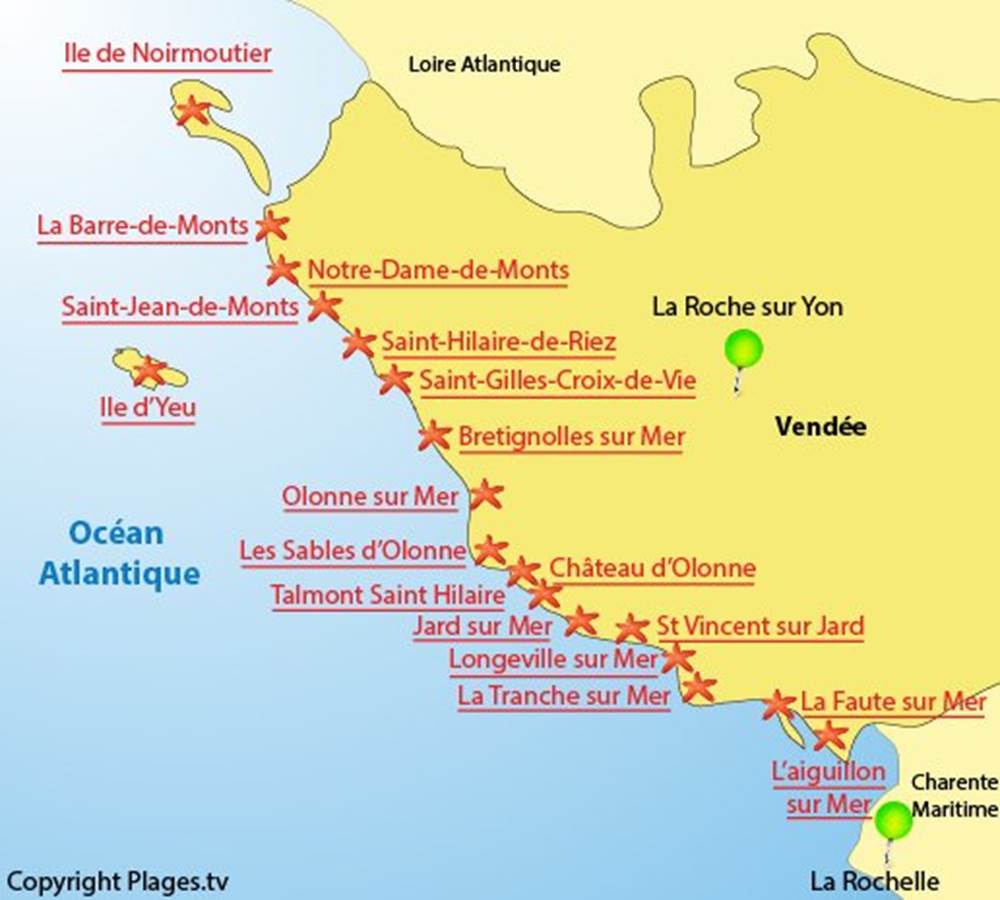 Cartographie des plages de Vendée
