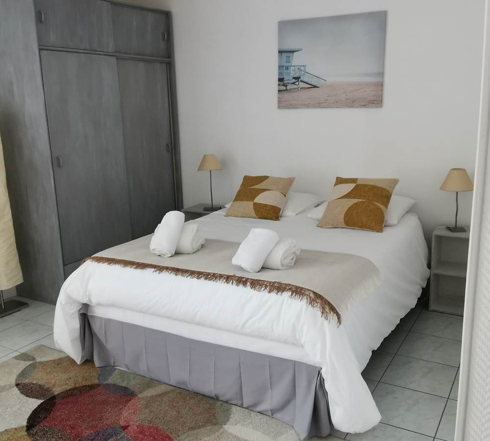 Chambre lit double Héron Cendré