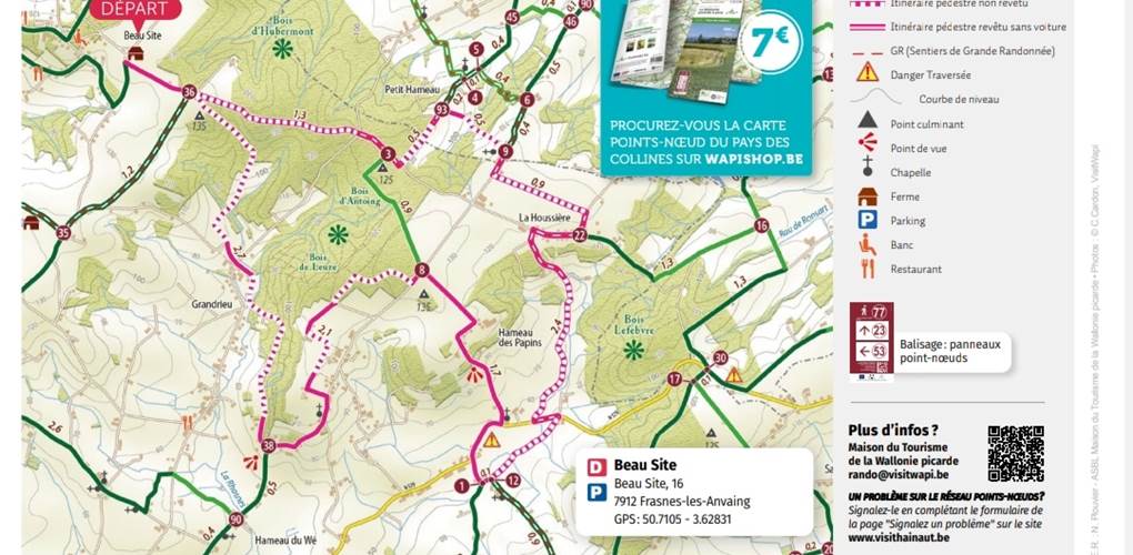 Carte de ballade commençant devant le gîte