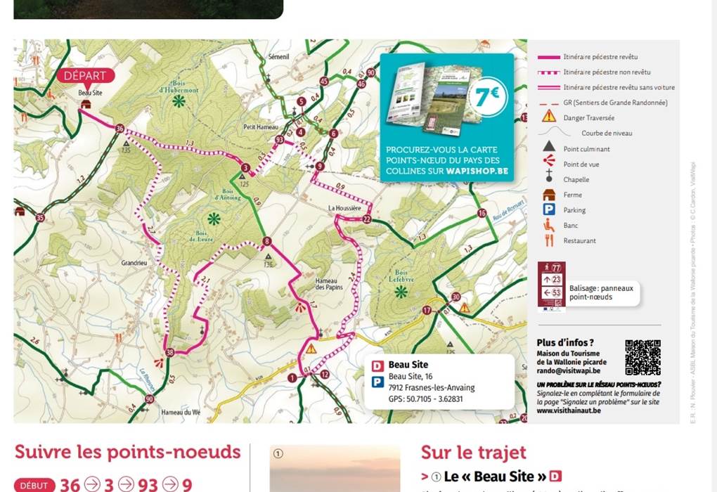 Carte de ballade commençant devant le gîte