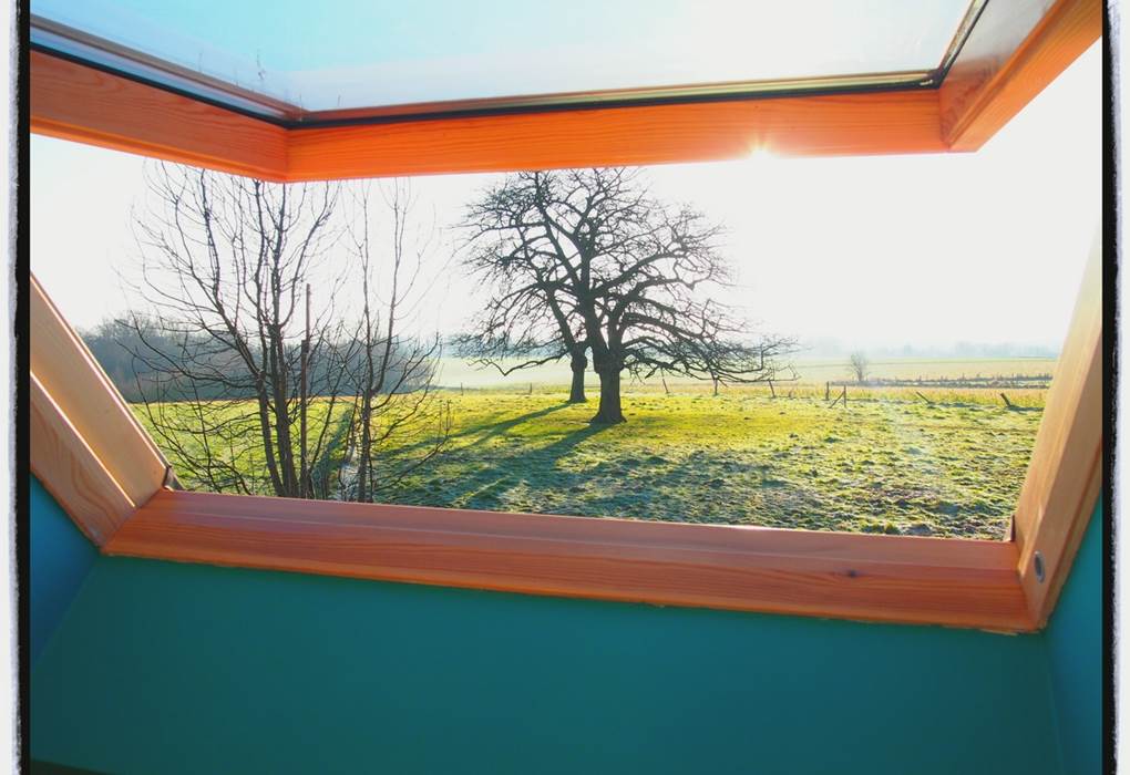 Salle de bain avec vue sur la campagne