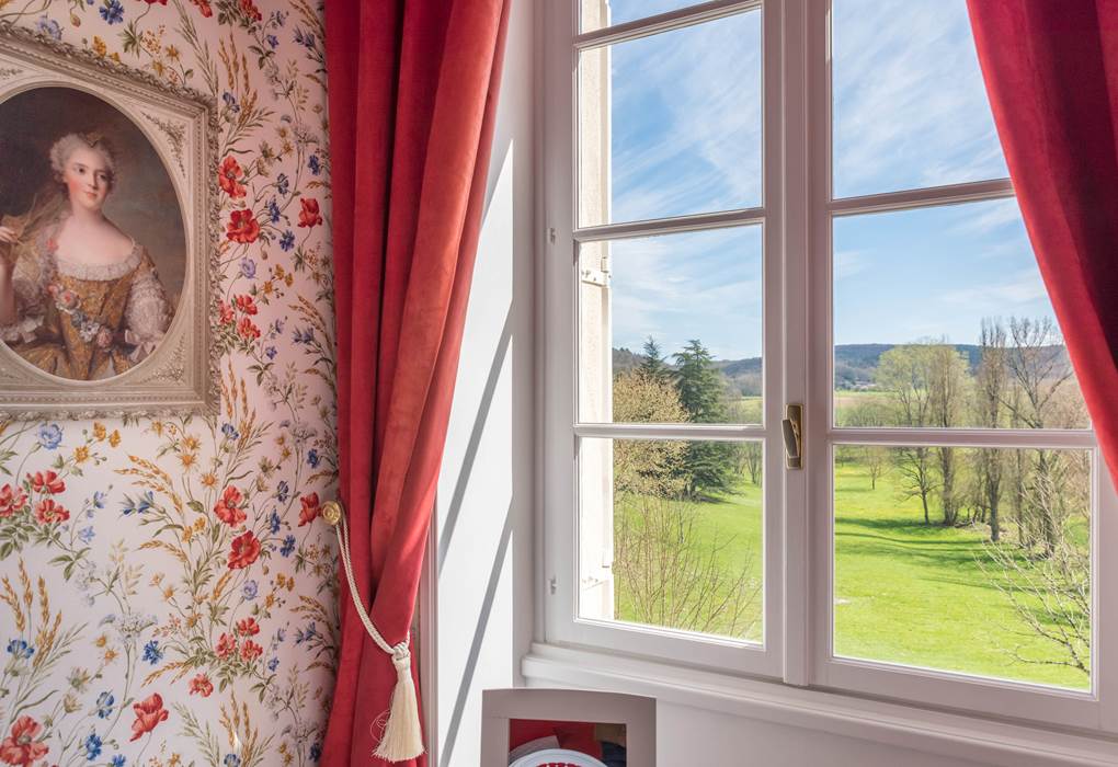 Chambre Coquelicots vue sur prairie
