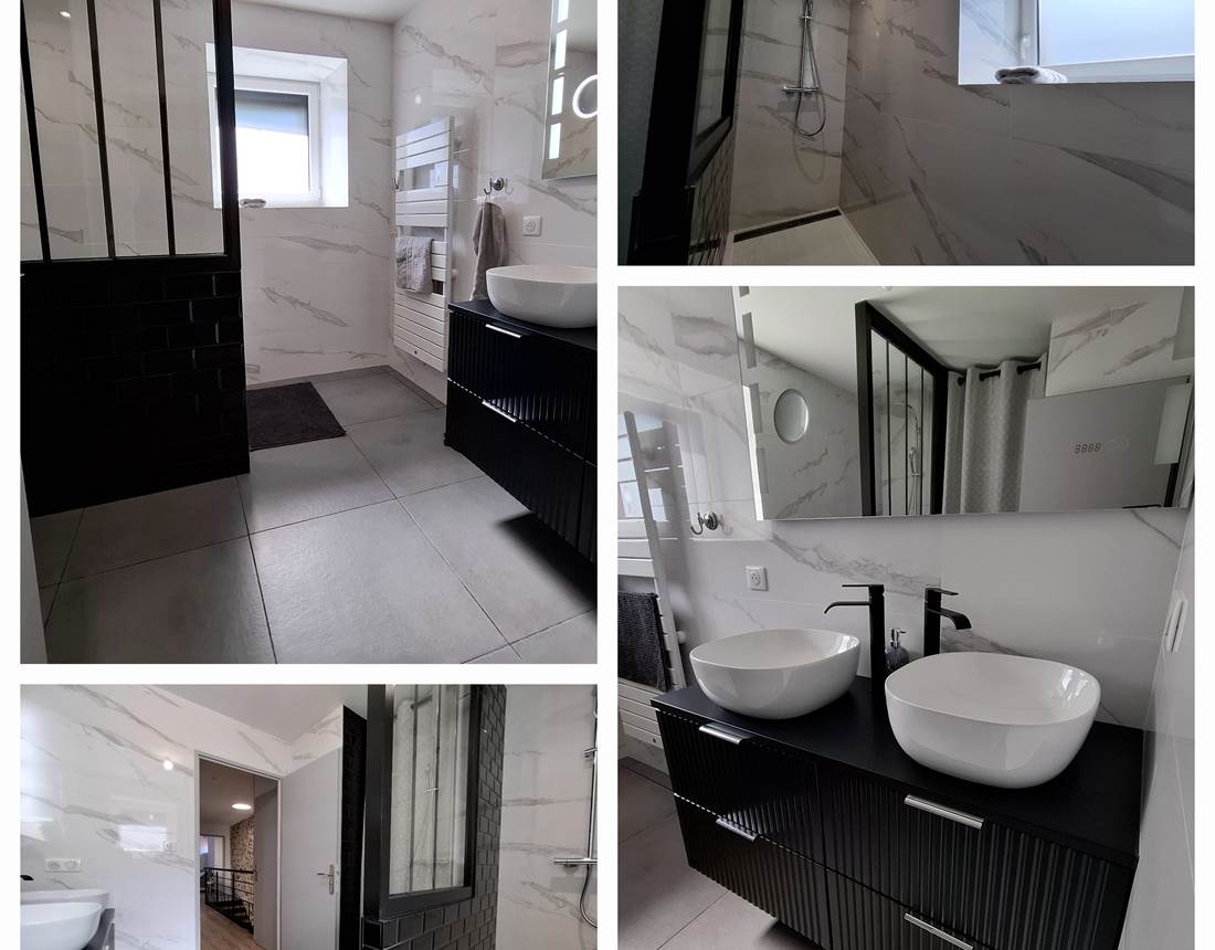 SDB étage douche italienne clos des hirondelles limousin