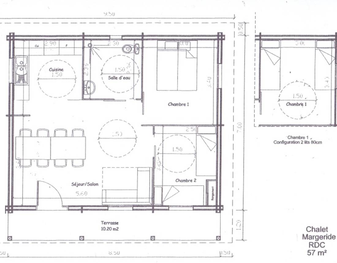 Plan du chalet Margeride