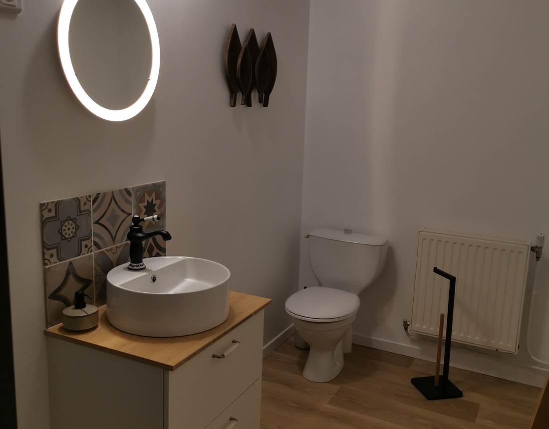 Les WC dans la salle de douche