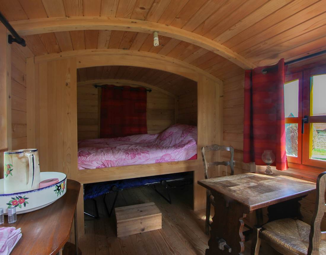 Intérieur de la roulotte