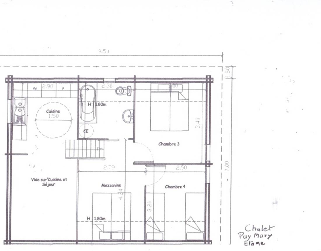 Plan du chalet "Puy Mary" étage