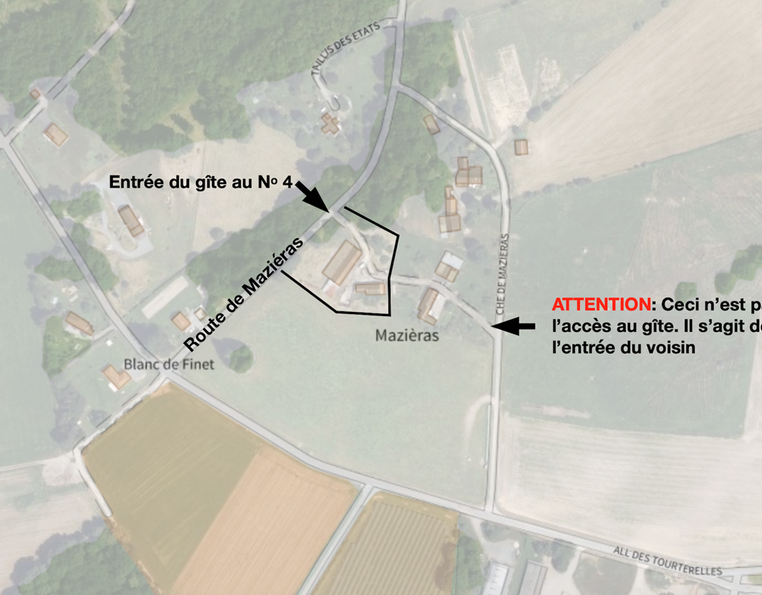 Accès au gîte "La Suite"