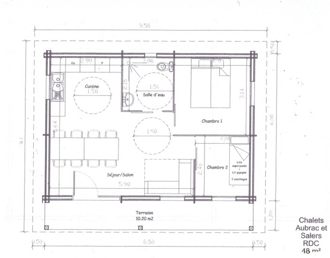 Plan du chalet Aubrac