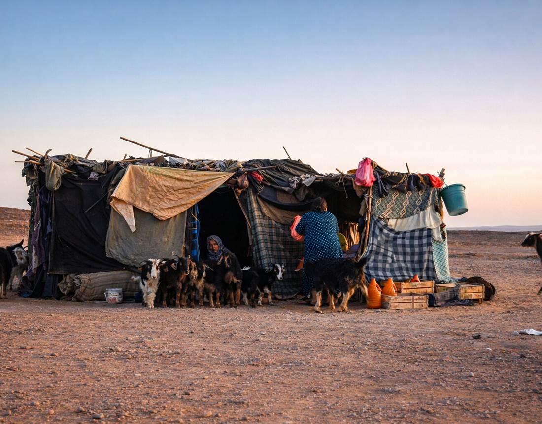 Regroupement des chèvres dans un campement nomade (1)
