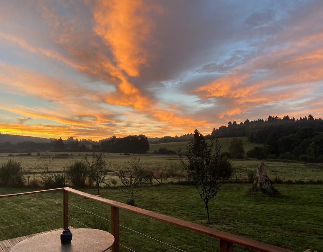 Les terres de la chouette, la magie du ciel depuis la terrasse
