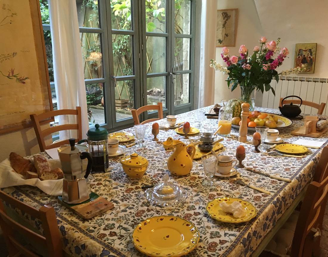 petit-déjeuner au salon