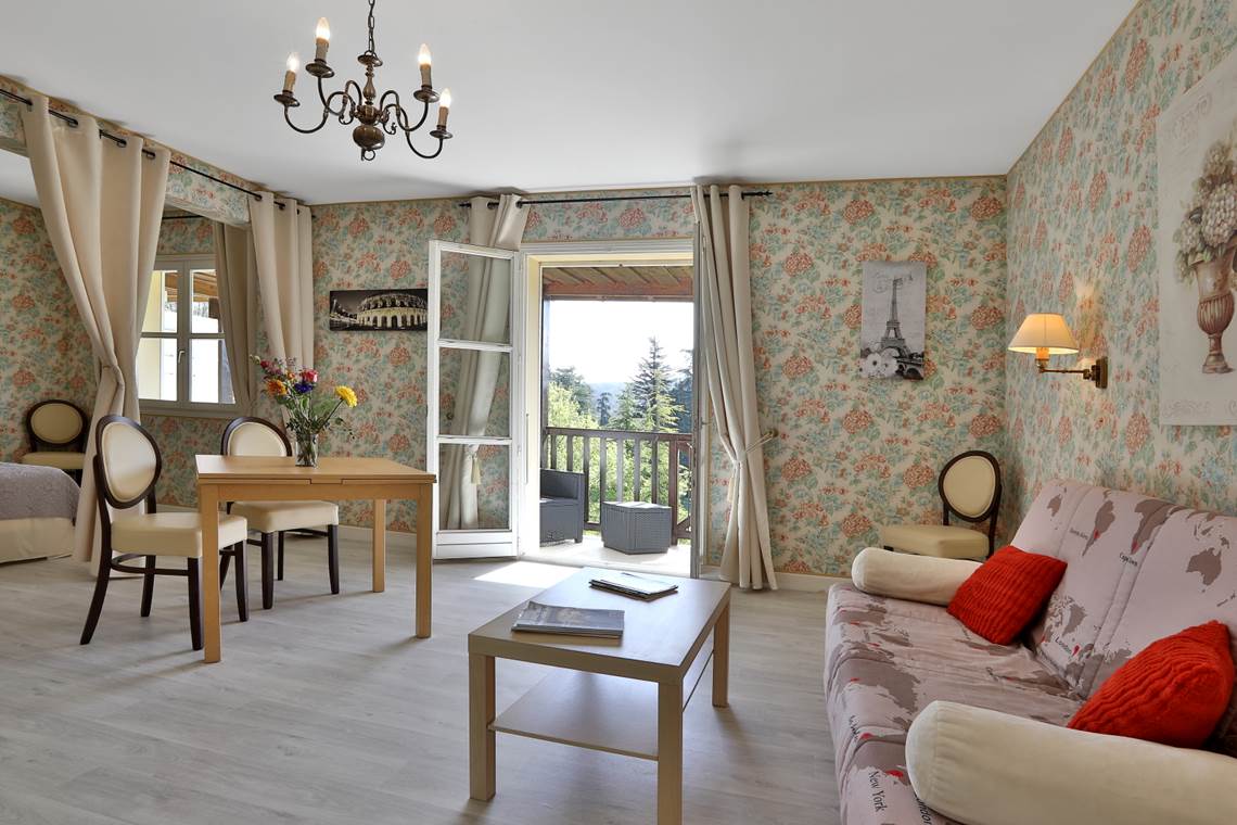 Gîte Tradition 33 avec balcon 2 à 4 personnes - canapé-lit pour enfants - vue sur la parc