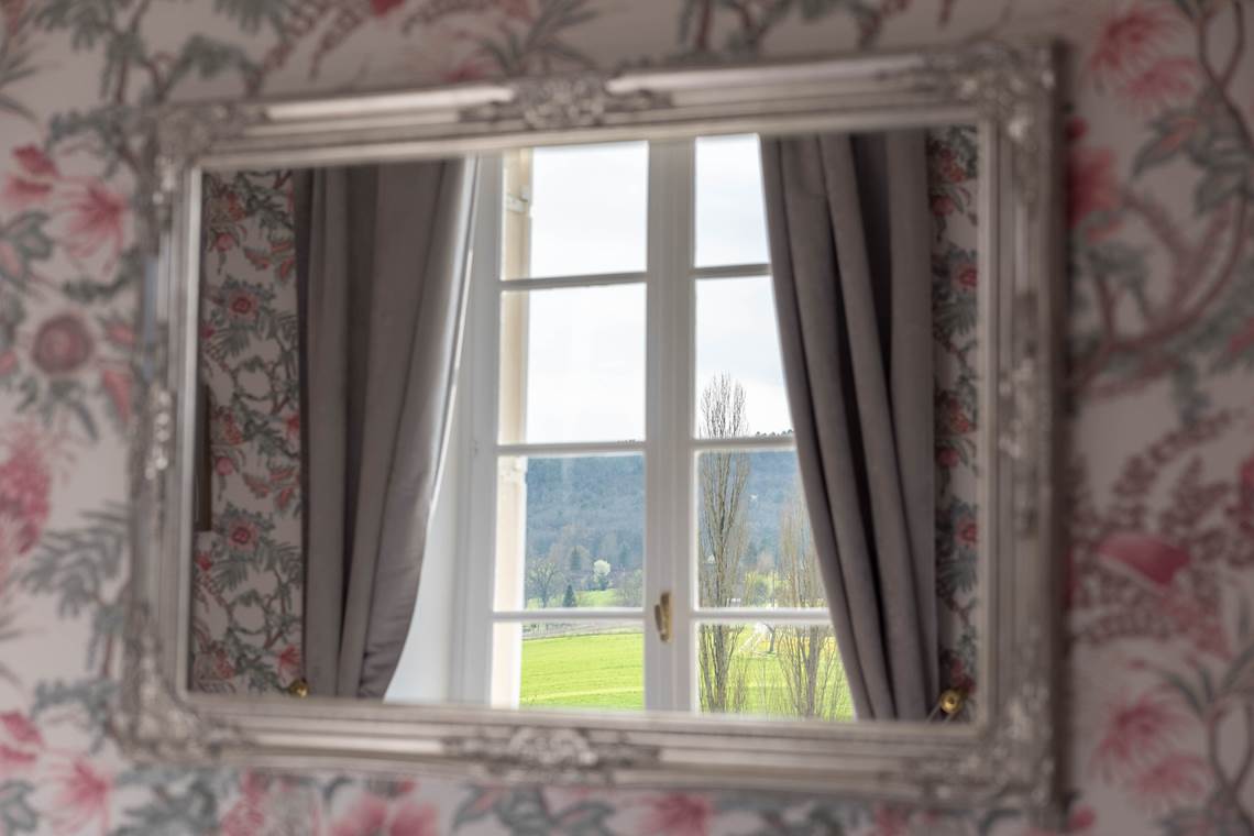 Chambre Pivoine château 3 avec vue sur le parc