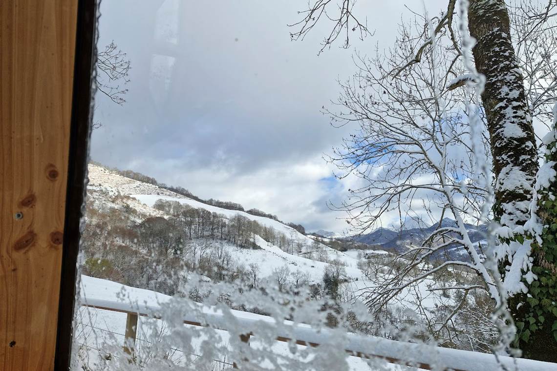 Fenêtre Bulle de neige hiver