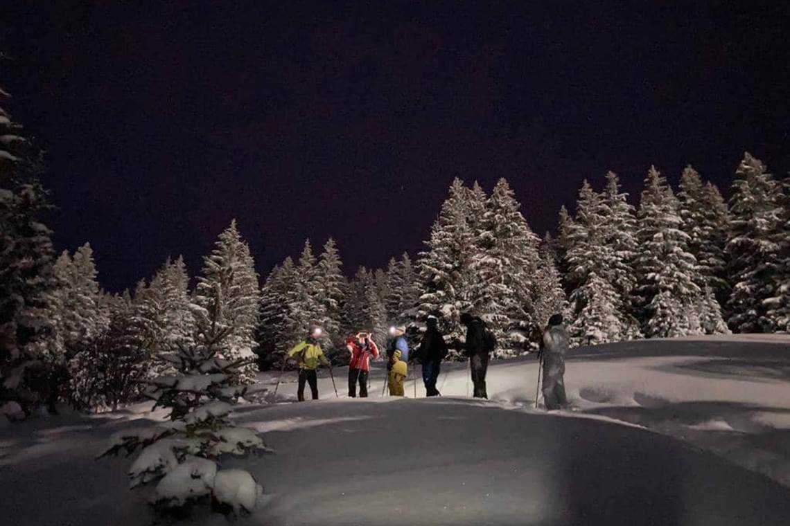 Balade nocturne à raquettes à Cauterets Pont d'Espagne