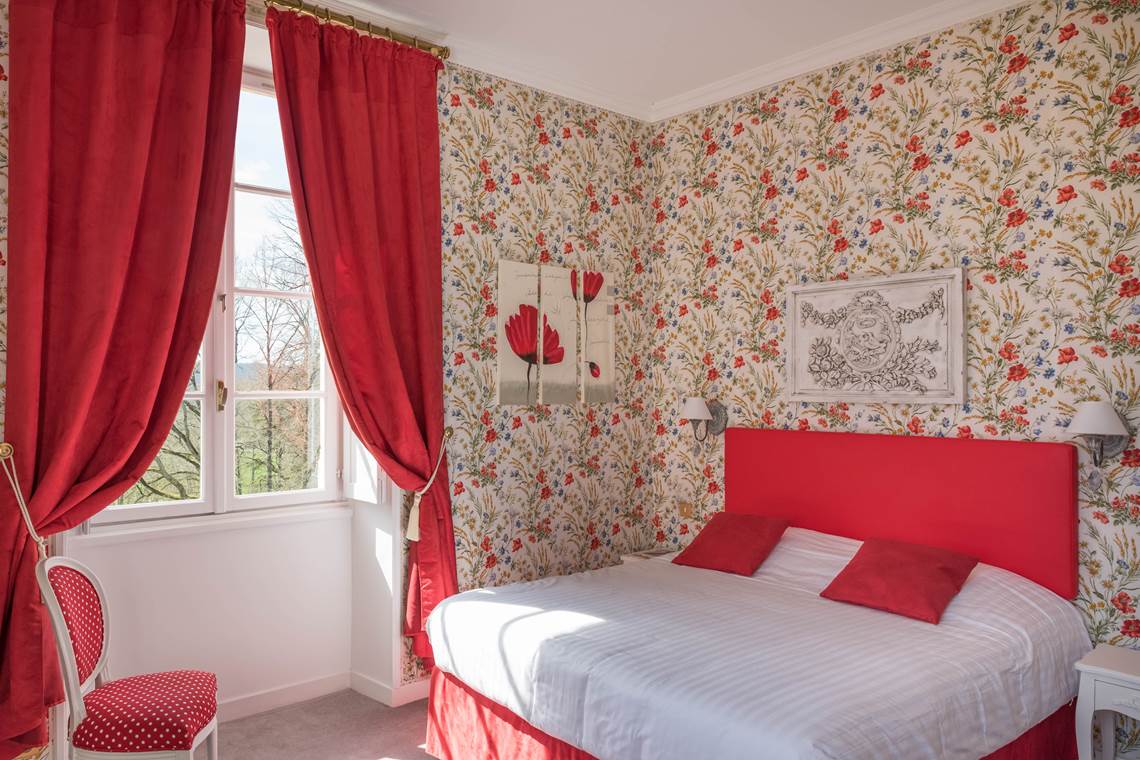 Chambre Coquelicots vue sur parc