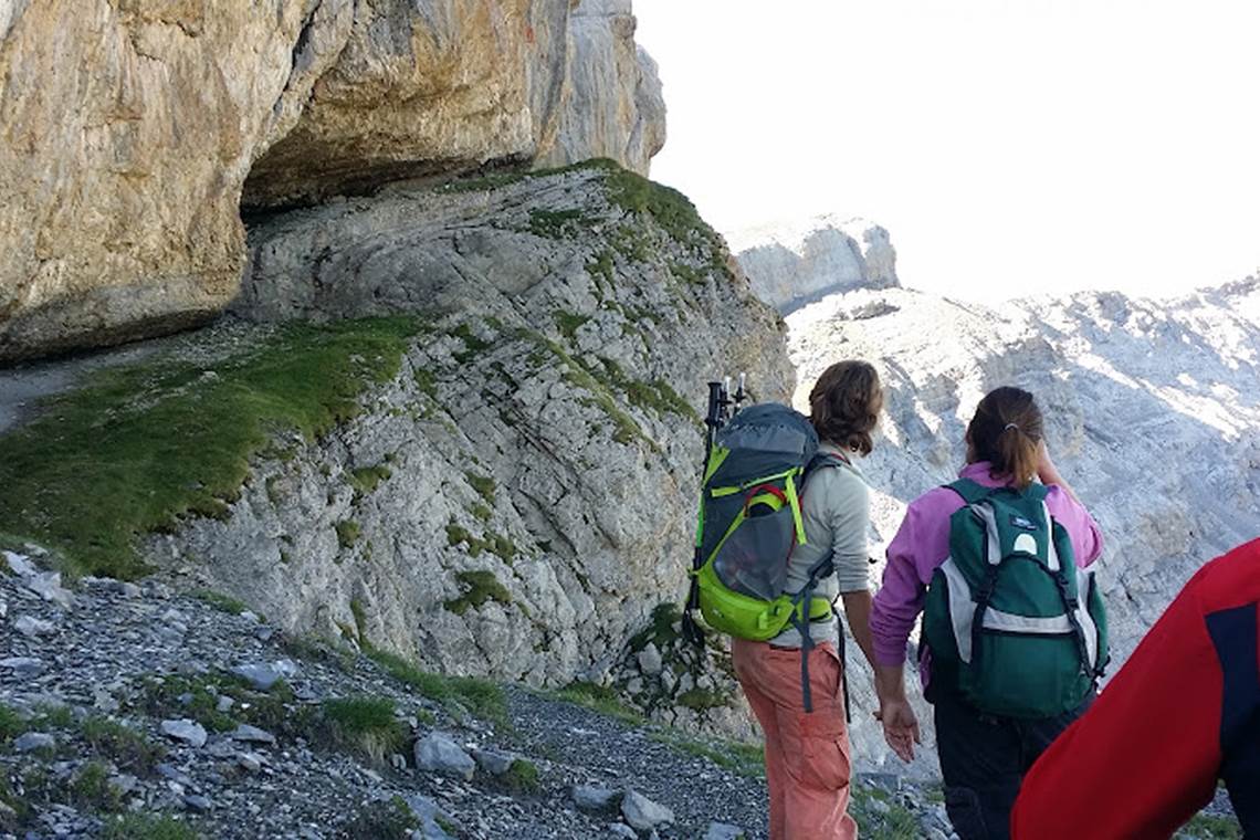 Entrée de la vire de l'escuzana