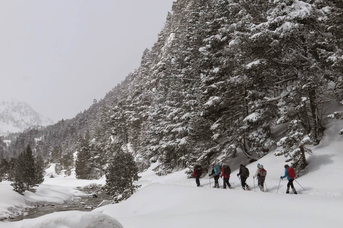 En route vers le Marcadau à Raquettes à neige