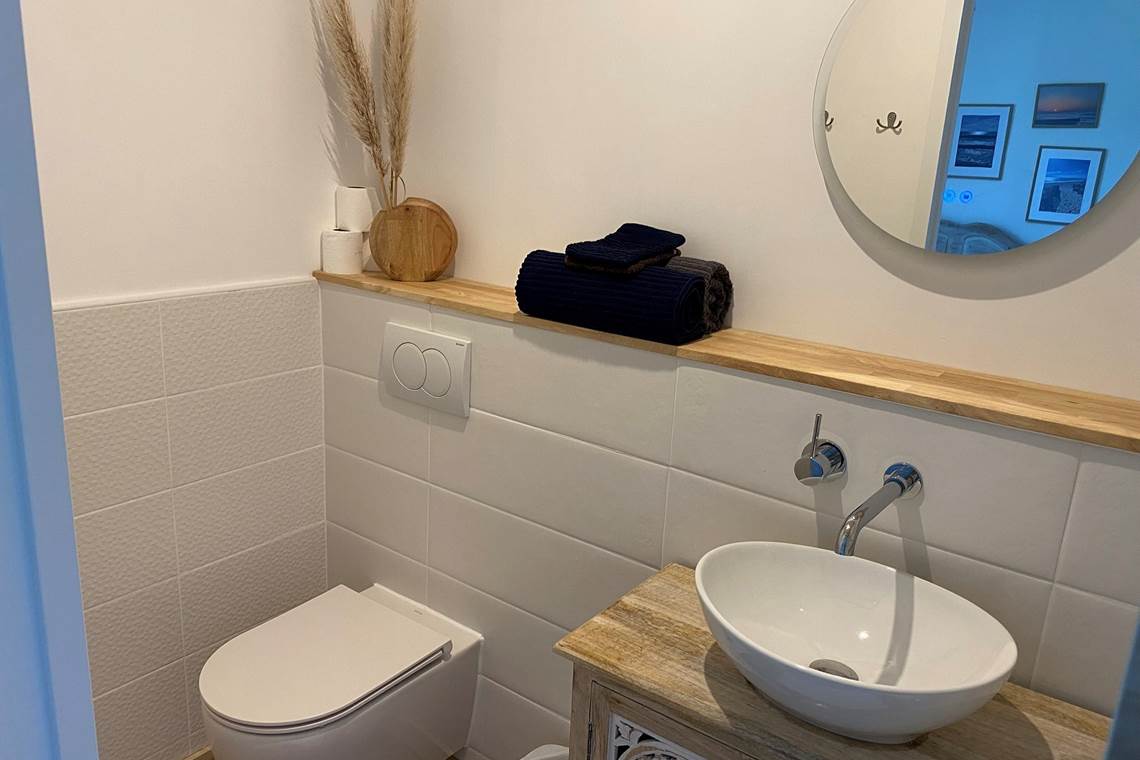 Photo de la salle de bain de la Chambre Ile de Ré - Chambres d'hôtes La Grange Richard à Dinsac