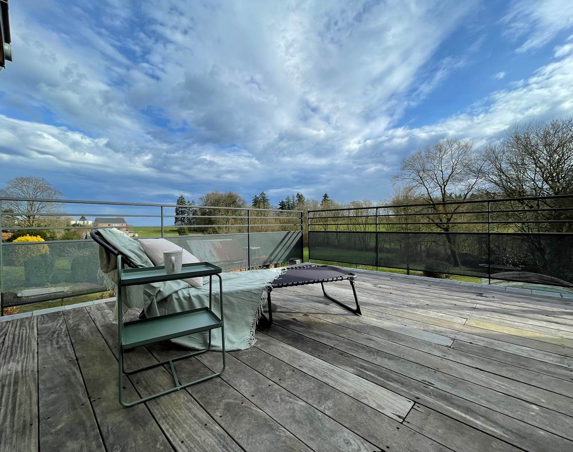 Terrasse du studio de la Grange d'Haversin-presta