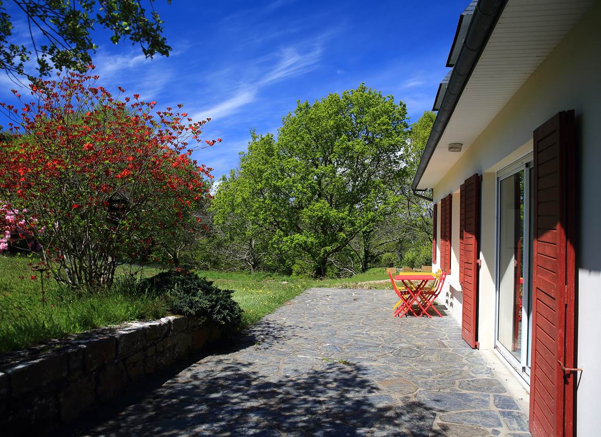 terrasse de notre maison  à  Ploulec'h