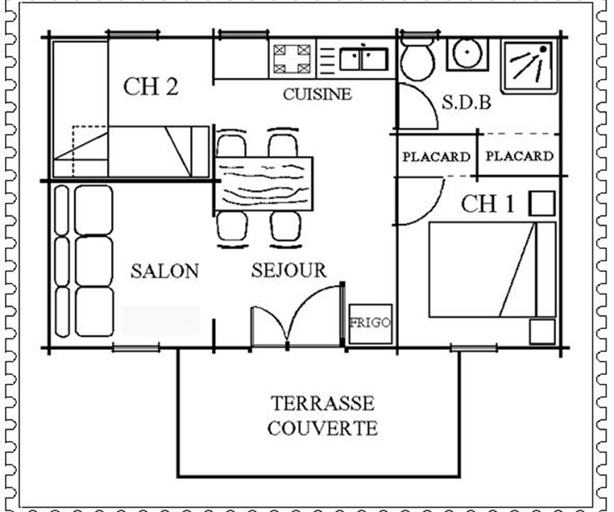 plan chalet 3 pers au coeur du Bassin - Lanton